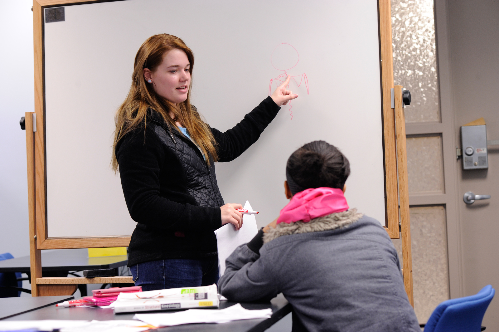 Tutor at white board