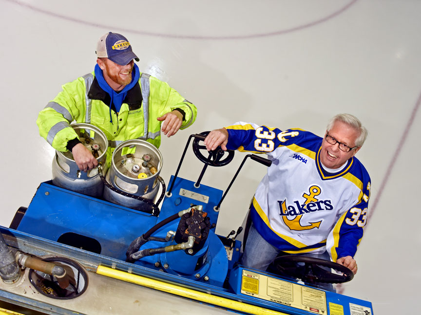 Mitchell training on Zamboni