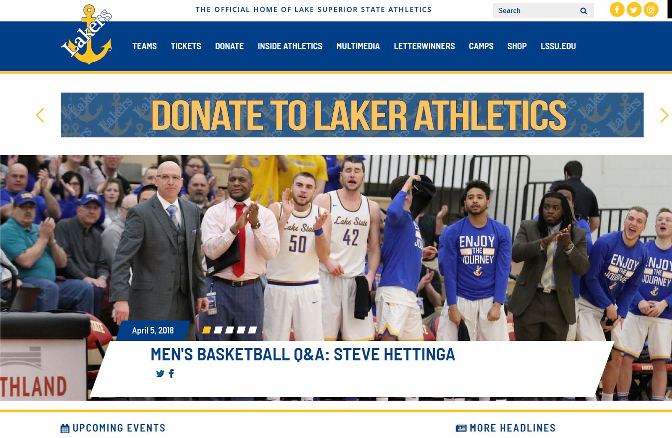 Screen Capture of lssulakers.com