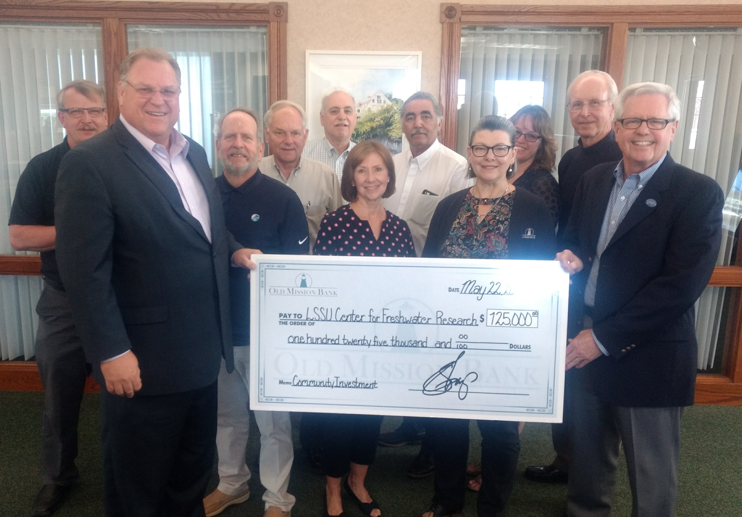 Old Mission Bank Gives $125,000 toward the LSSU CFRE