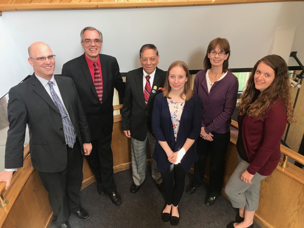 LSSU student Emily Chartrand receives the 2018-2018 CSB Scholarship.