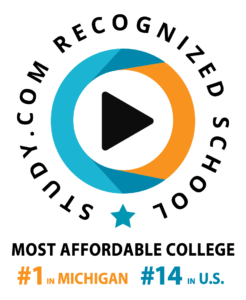 study.com badge highlighting LSSU is #1 most affordable university in MI