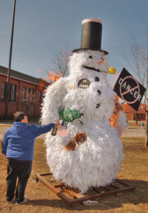 LSSU Snowman Burning from 2010