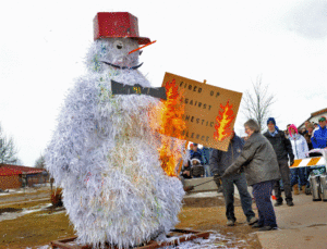 LSSU Snowman Burning from 2011